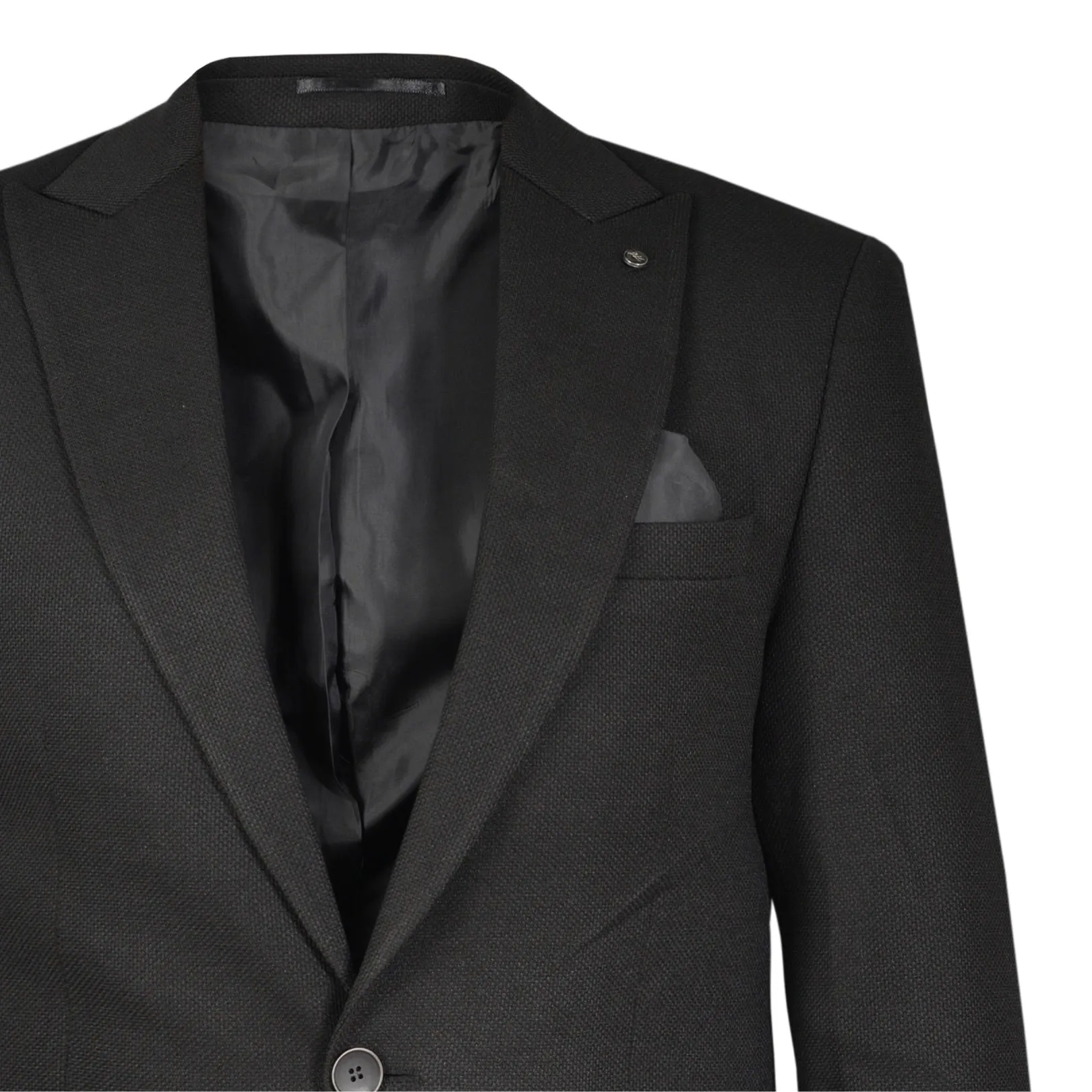 2H Black One Button Blazer