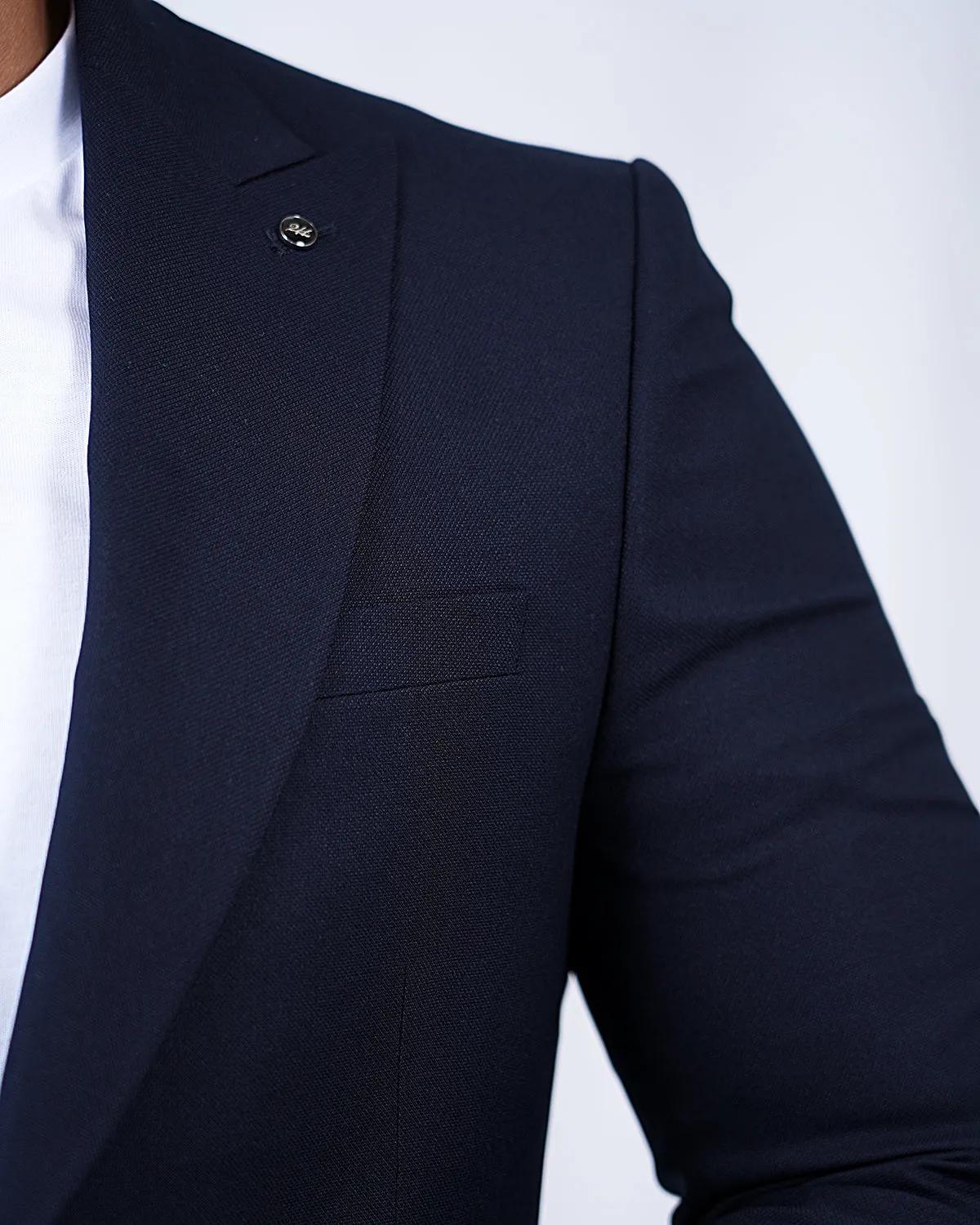 2H Navy Two Button Blazer