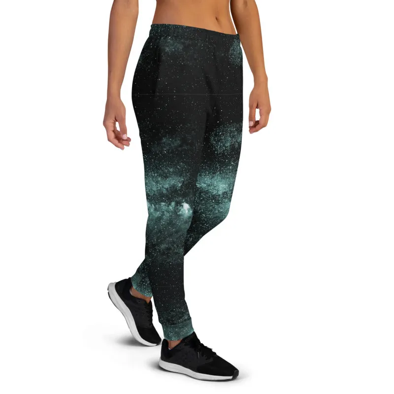 Blue Galaxy Women's Joggers, Best Space Galaxies Starry Night Sweatpants-Made in EU/MX