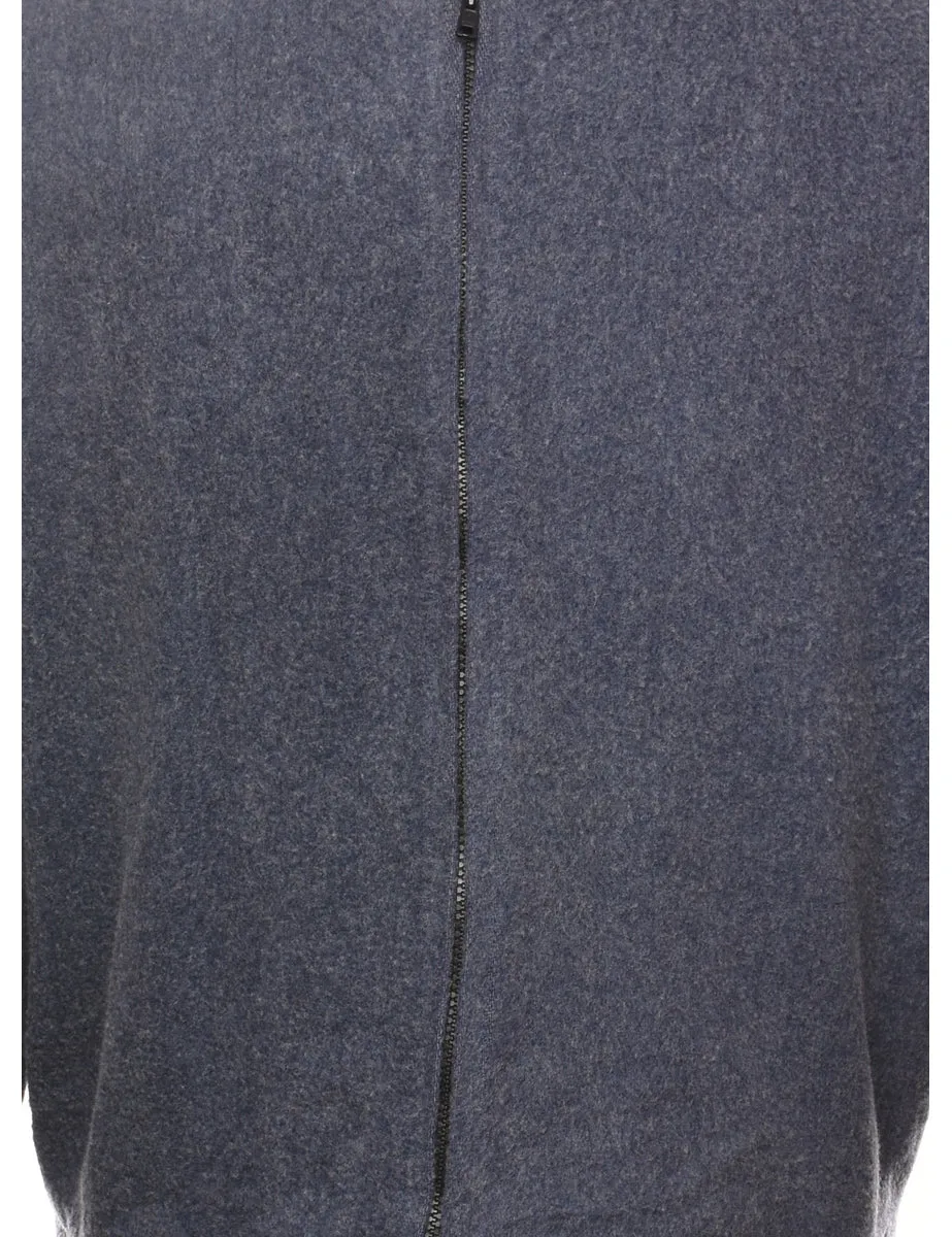 Blue Zip-Front Bomber Jacket - L