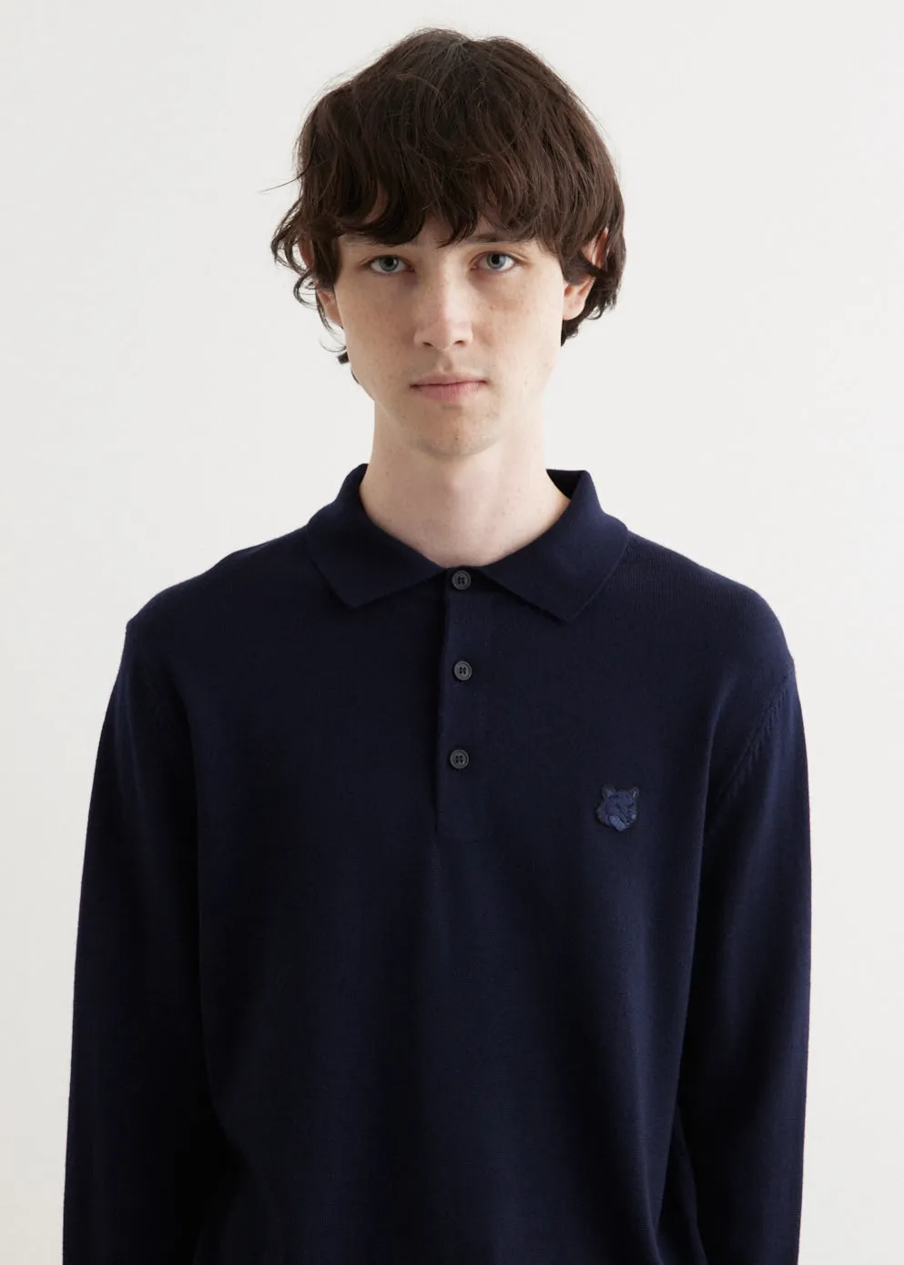 Bold Fox Head Patch Polo Jumper