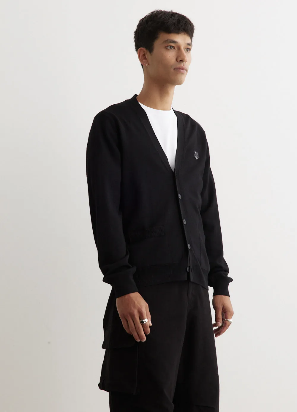 Bold Fox Head Patch Regular Cardigan