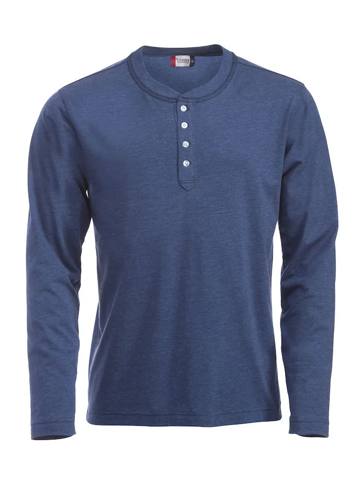 Clique Orlando Men's Henley Shirt | Soft Long Sleeve Top | Regular Fit | 3 Colours | S-2XL