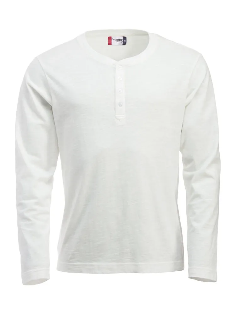 Clique Orlando Men's Henley Shirt | Soft Long Sleeve Top | Regular Fit | 3 Colours | S-2XL