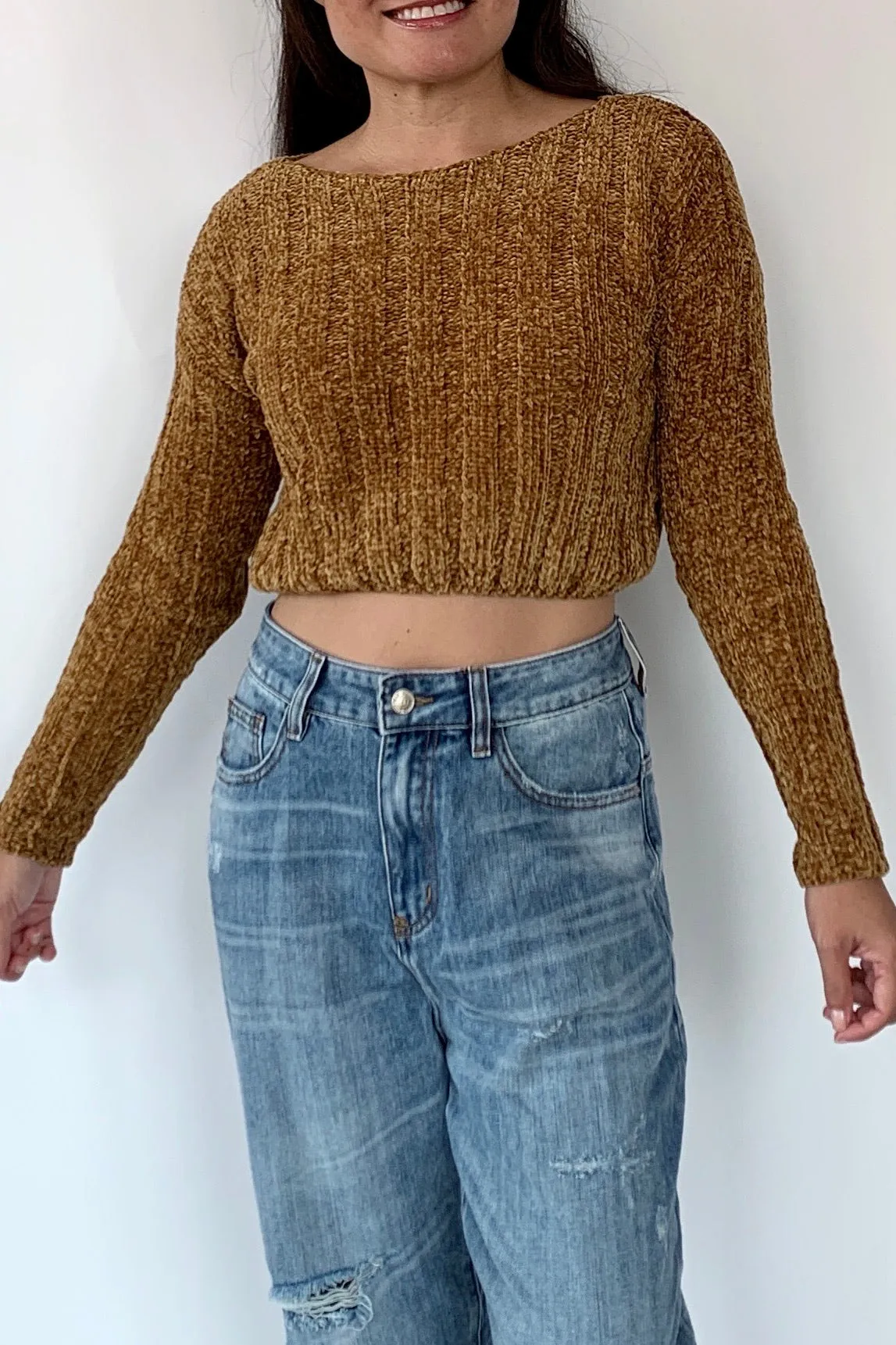 Crop It Sweater, Amber