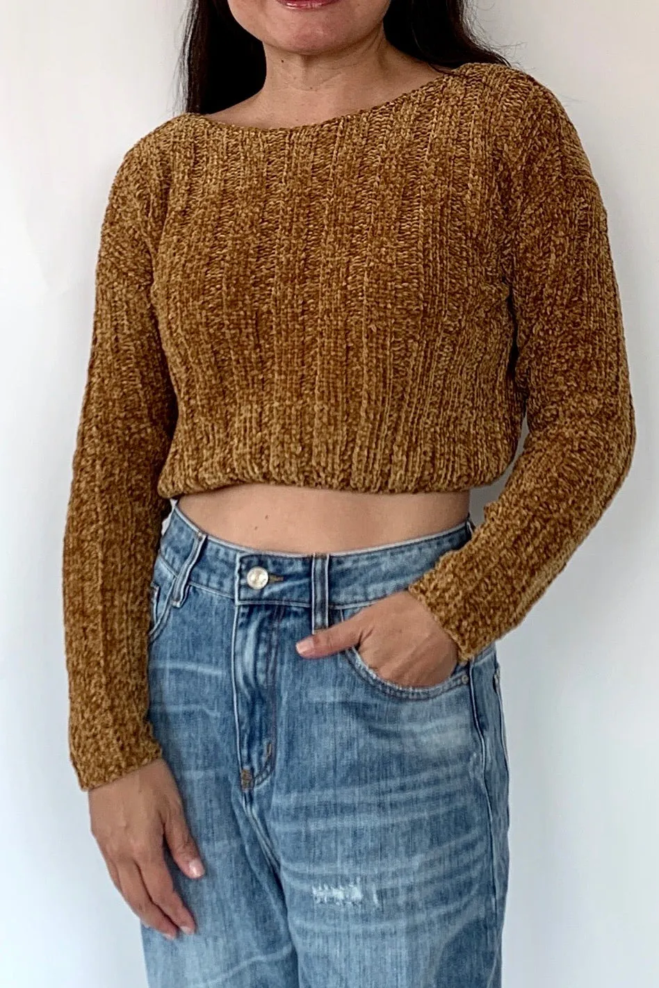 Crop It Sweater, Amber