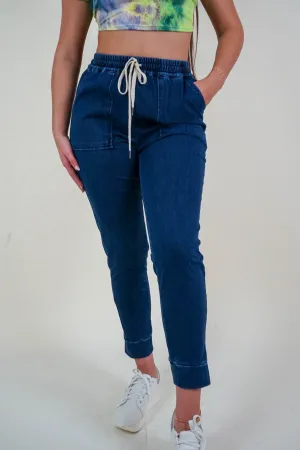 Dark wash Denim Joggers