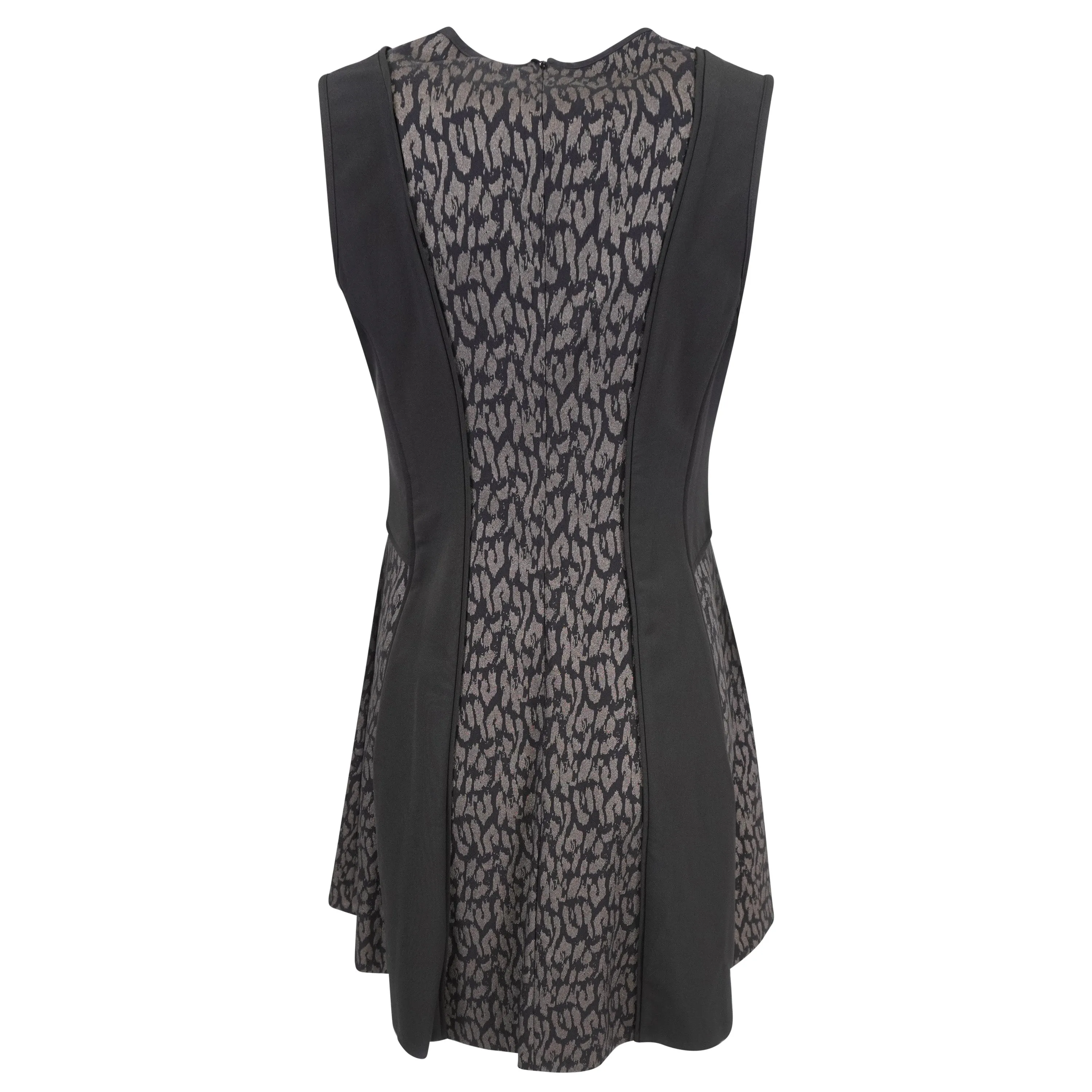 DKNY Women's Printed Panels A Line Sleeveless Dress Black Size 14
