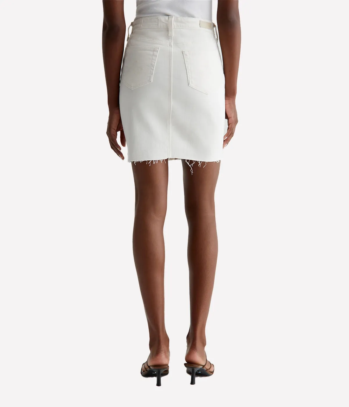 Erin Denim Skirt in Powder