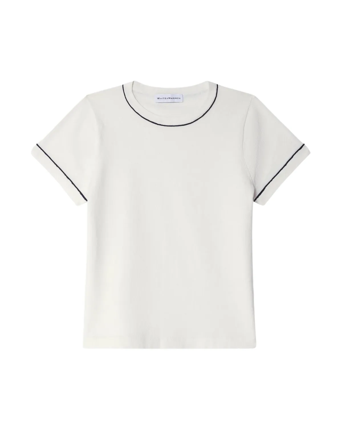 Fine Cotton Blend Baby Tee (White/Deep Wave)