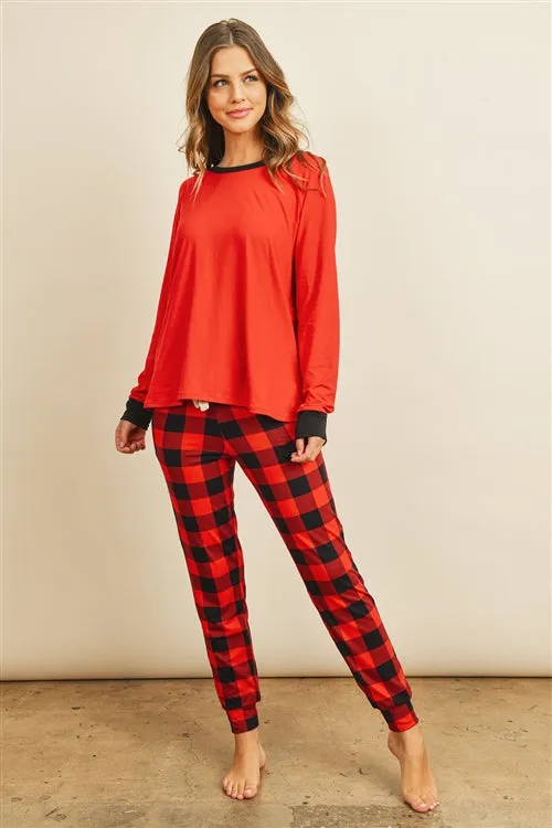 Fireside Red Buffalo Plaid Loungewear Pajama Set