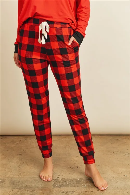 Fireside Red Buffalo Plaid Loungewear Pajama Set