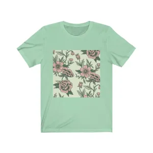 Green Pastel Floral Short Sleeve Tee