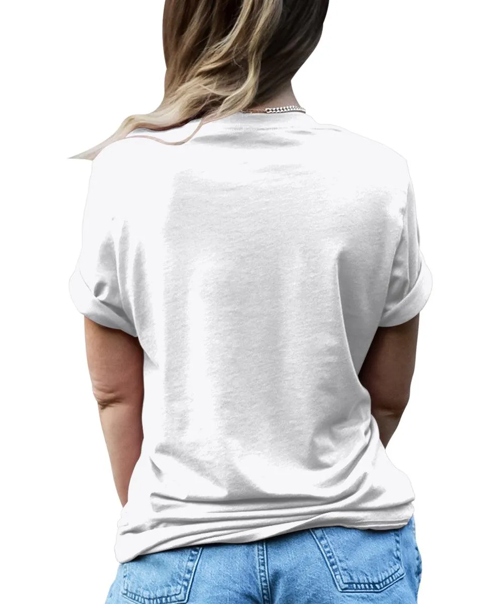 Hello Christmas Shirts for Women Holiday Letter Print Graphic Tees