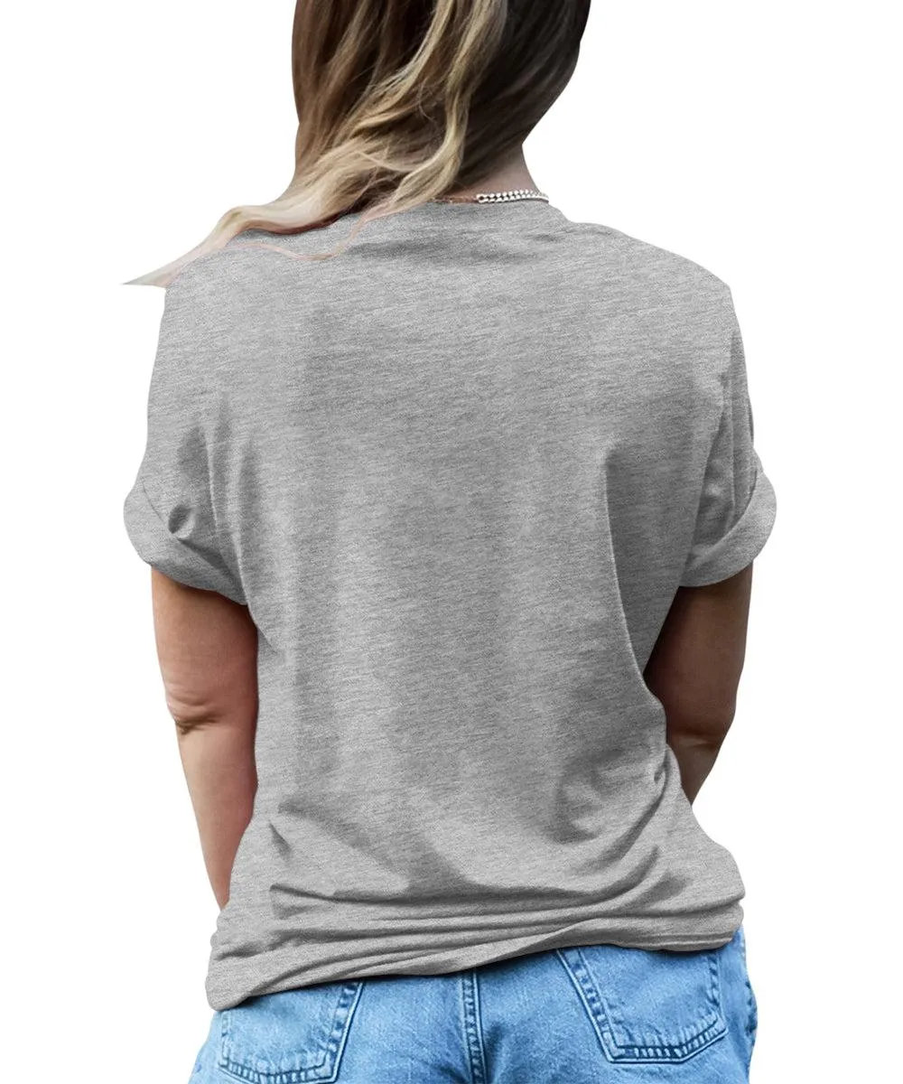 Hello Christmas Shirts for Women Holiday Letter Print Graphic Tees