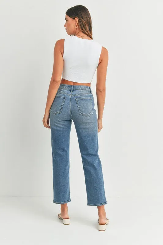 HIGH RISE CLEAN VINTAGE STRAIGHT LEG JEANS
