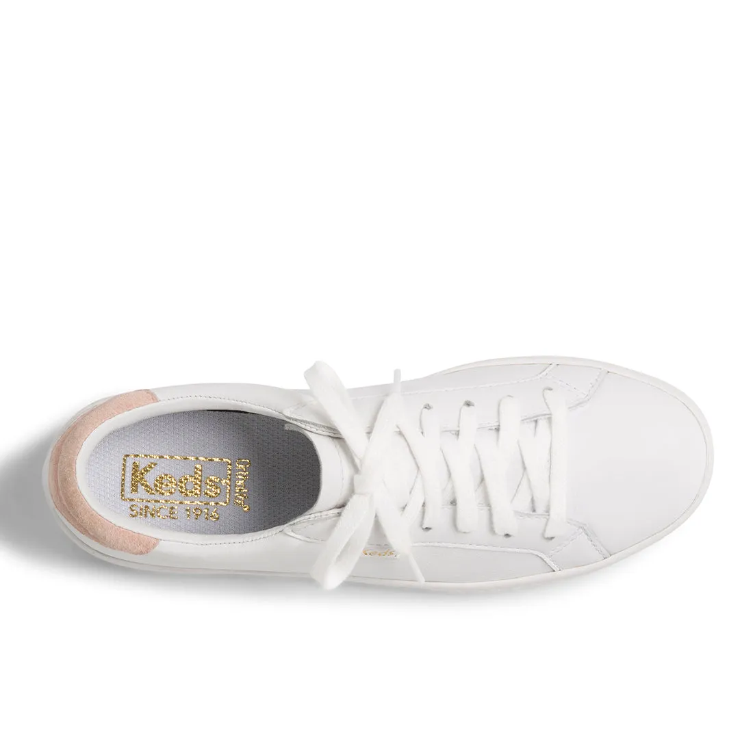 Keds Women's Ace Leather White/Blush | WH57442