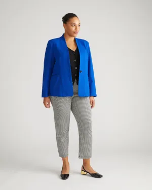 Lennox Collarless Ponte Blazer - Tanzanite