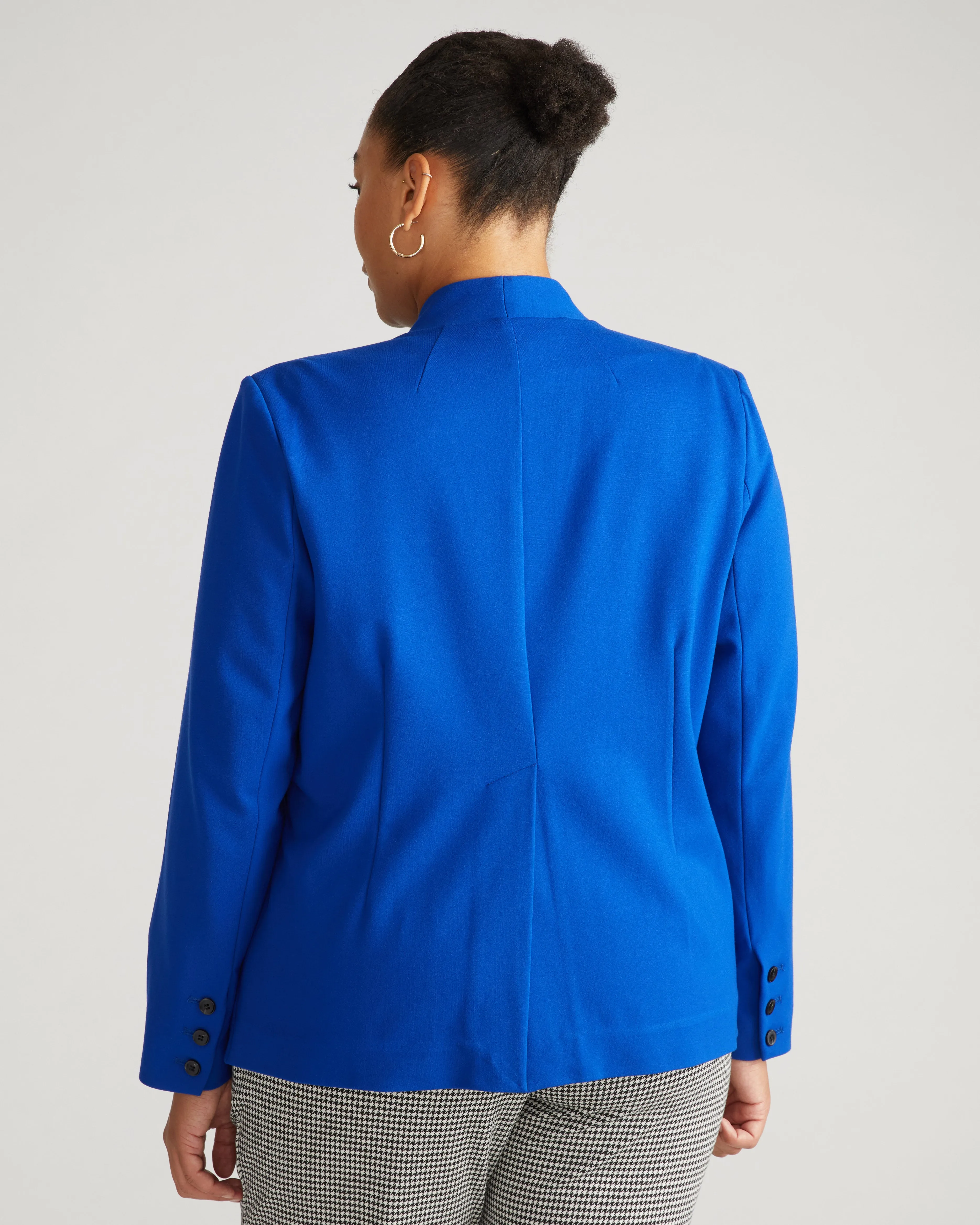 Lennox Collarless Ponte Blazer - Tanzanite