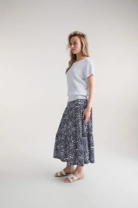 Marble Super Soft Sweater with Ribbed Detail in White or Pink