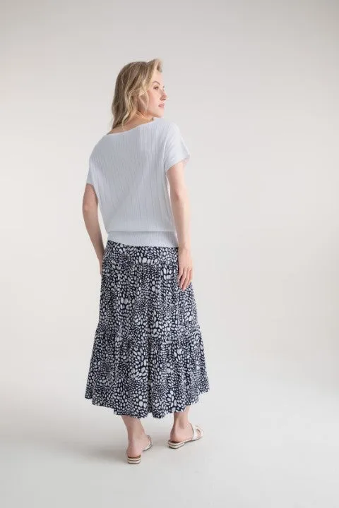 Marble Super Soft Sweater with Ribbed Detail in White or Pink