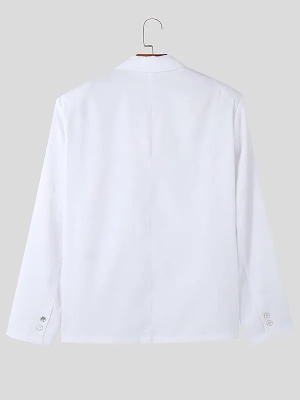 Mens Layered Design Long-Sleeve Casual Blazer SKUK92837