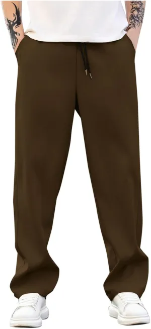 Men's Relaxed Fit Drawstring Waist Pants Comfortable Casual Lounge Lightweight Breathable Pants for Summer