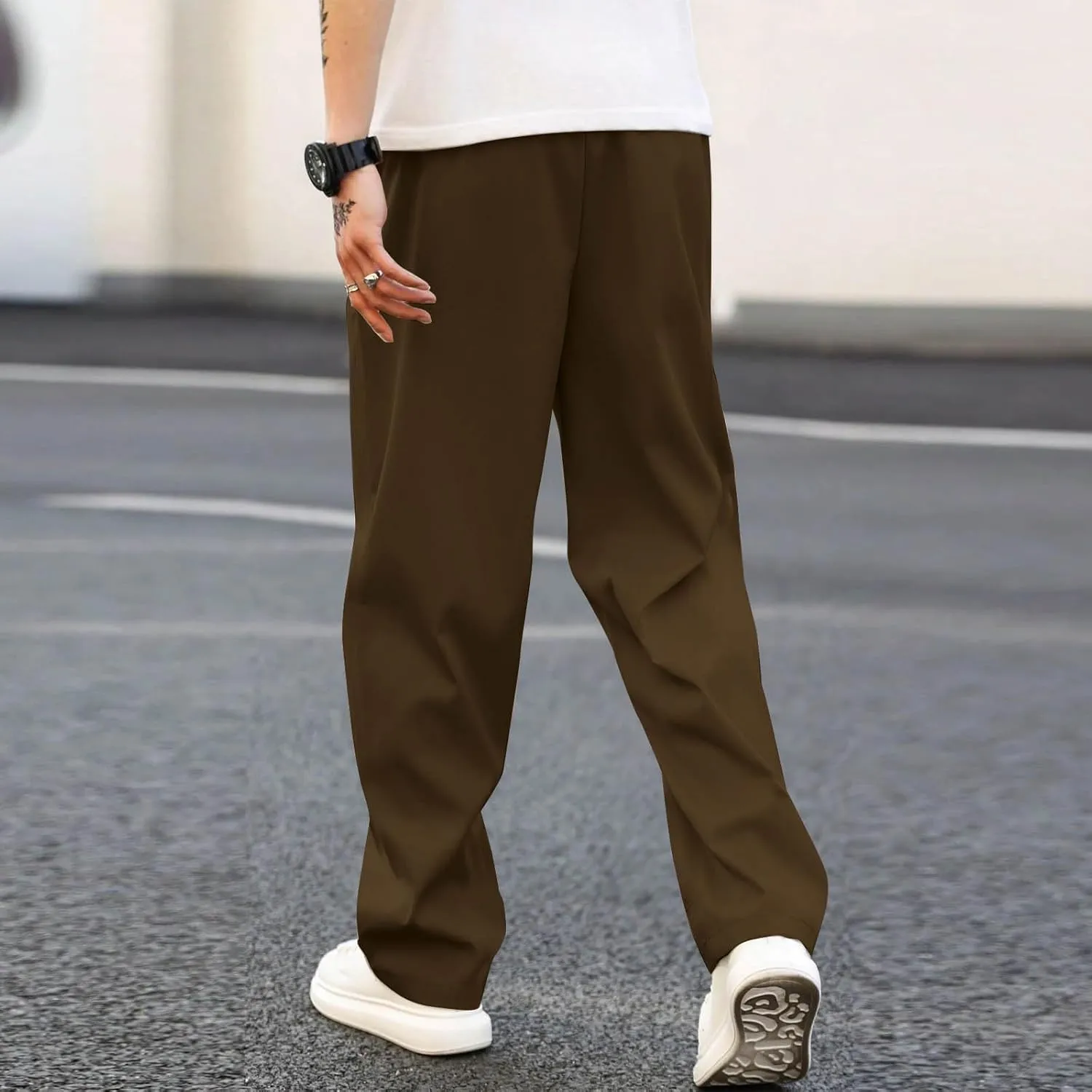 Men's Relaxed Fit Drawstring Waist Pants Comfortable Casual Lounge Lightweight Breathable Pants for Summer