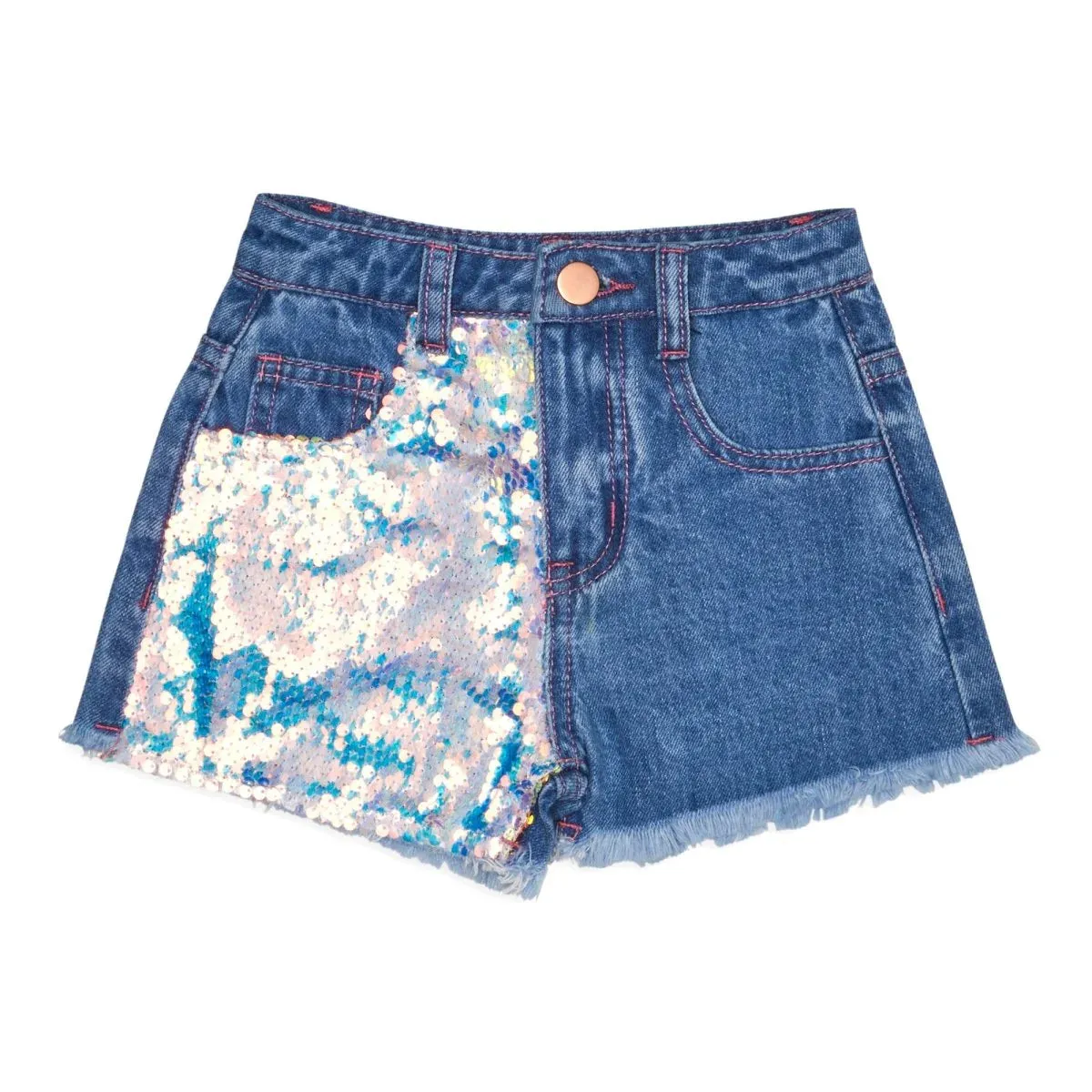 Mia Sequin Denim Shorts
