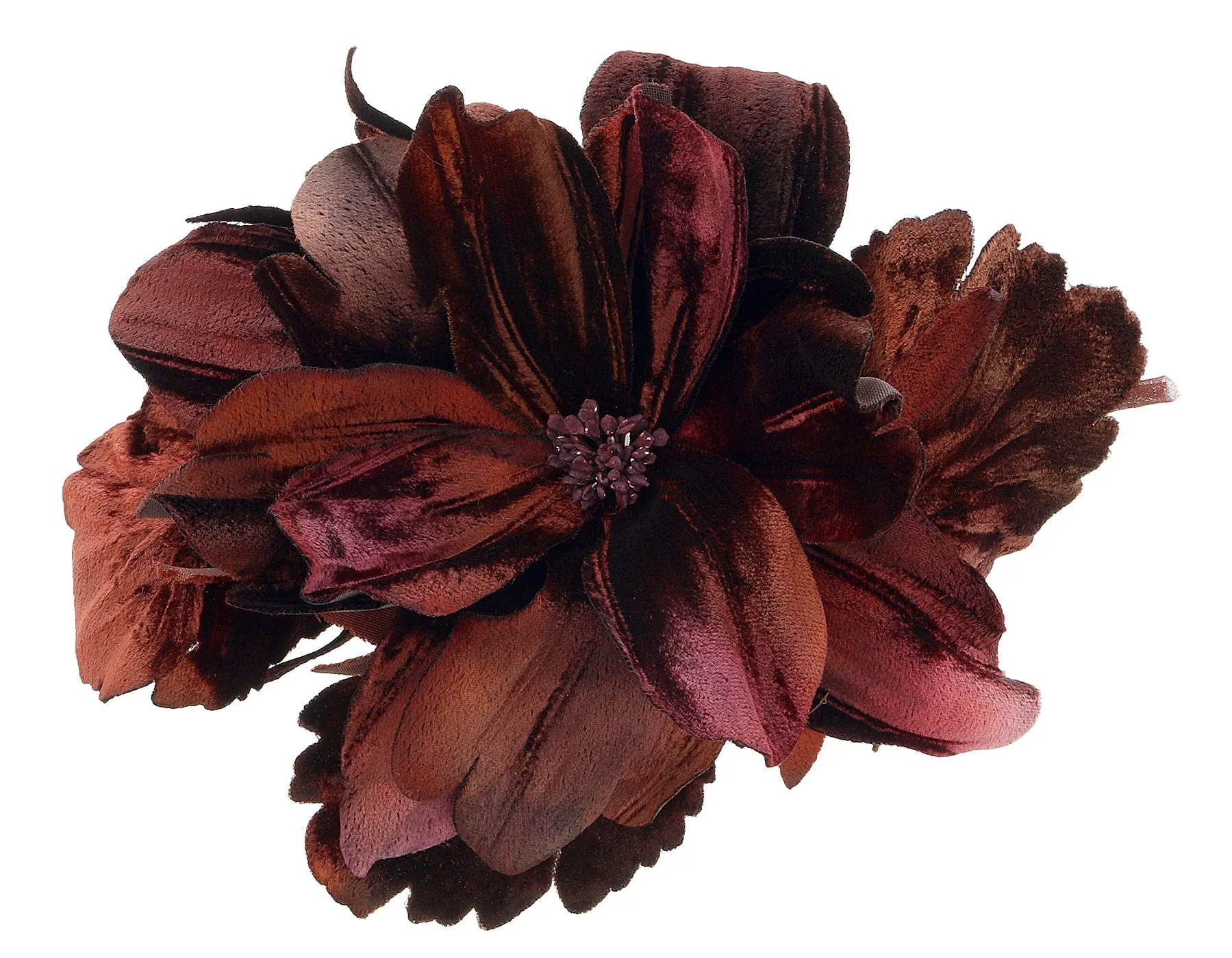 Miu Miu Plum Floral Applique Brooch Pin-One Size