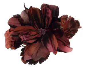 Miu Miu Plum Floral Applique Brooch Pin-One Size