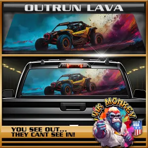 Outrun Lava Drive - Truck Back Window Graphics - Customizable