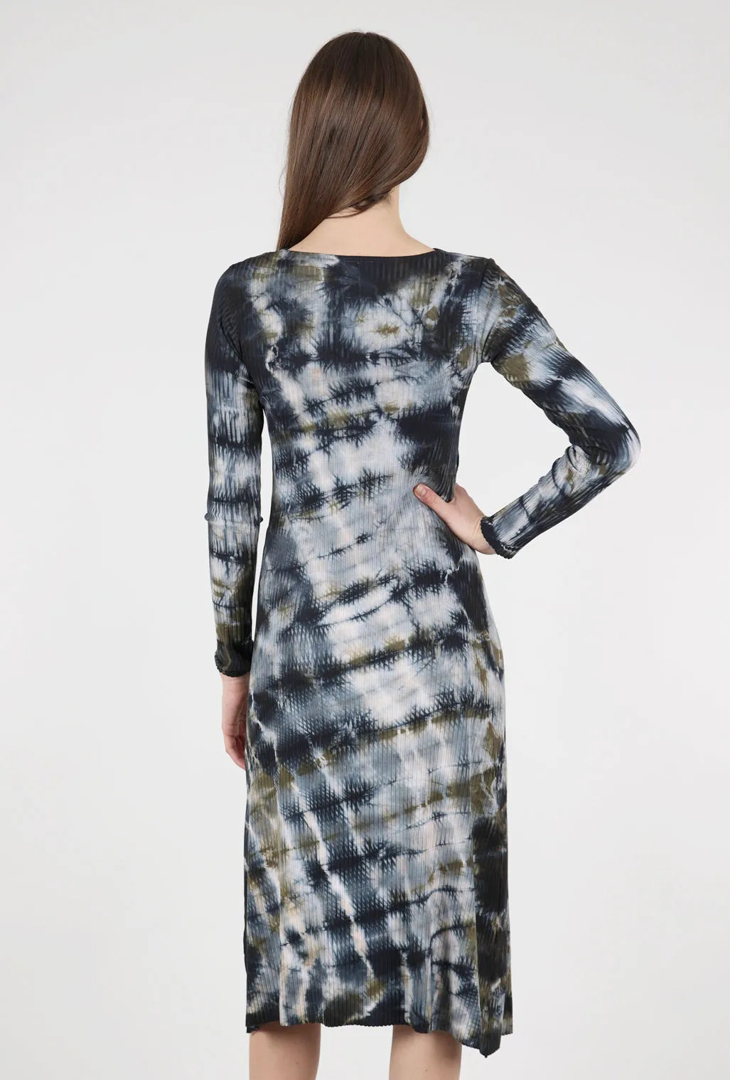 Pinch Spiral-Dye Dress, Ice/Blue
