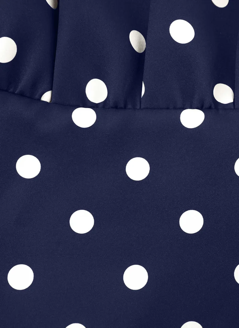 Polka Dot Satin Midi Dress