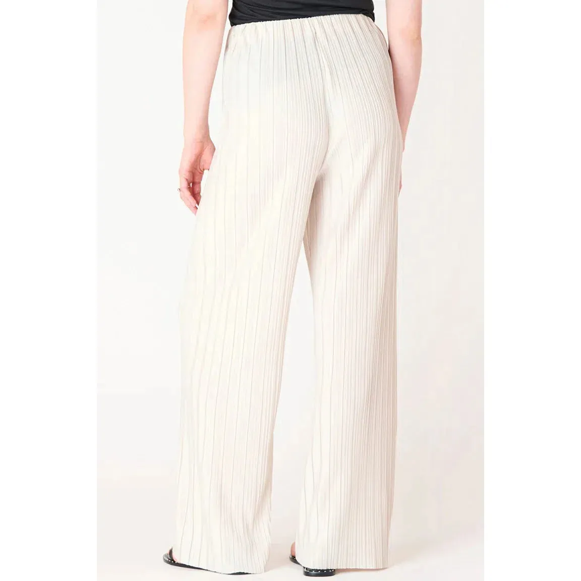 Pull On Pleated Pants - Black Tape