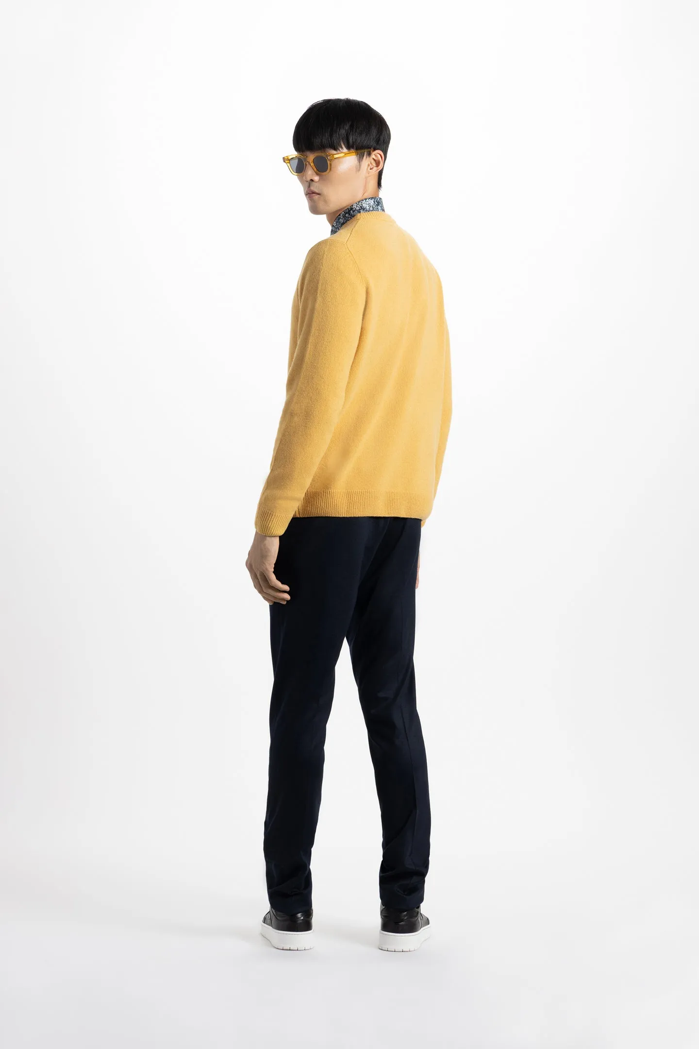 Soft Cloth Crewneck Sweater in Merino Jersey - Gilt Edge Yellow