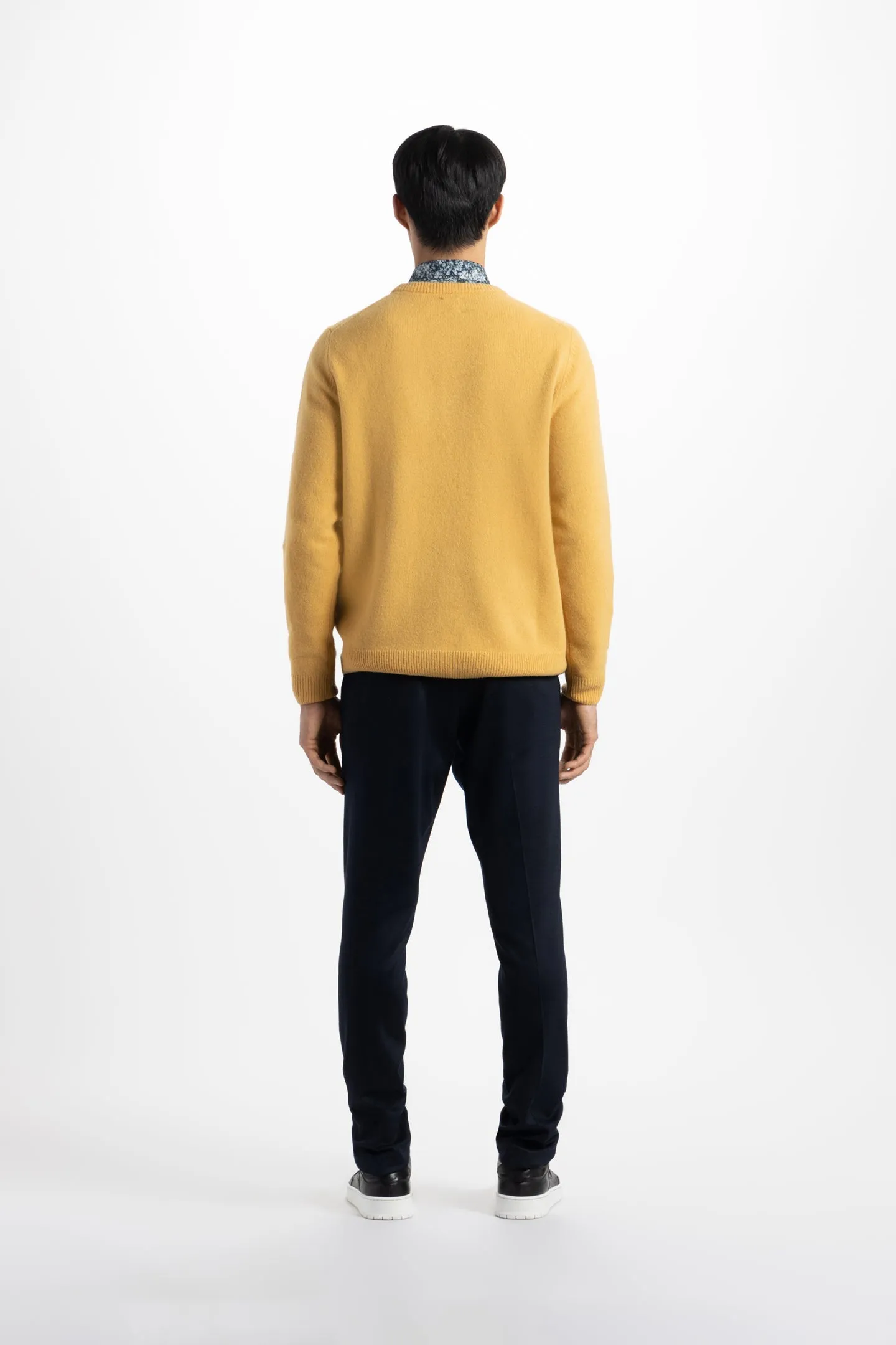 Soft Cloth Crewneck Sweater in Merino Jersey - Gilt Edge Yellow