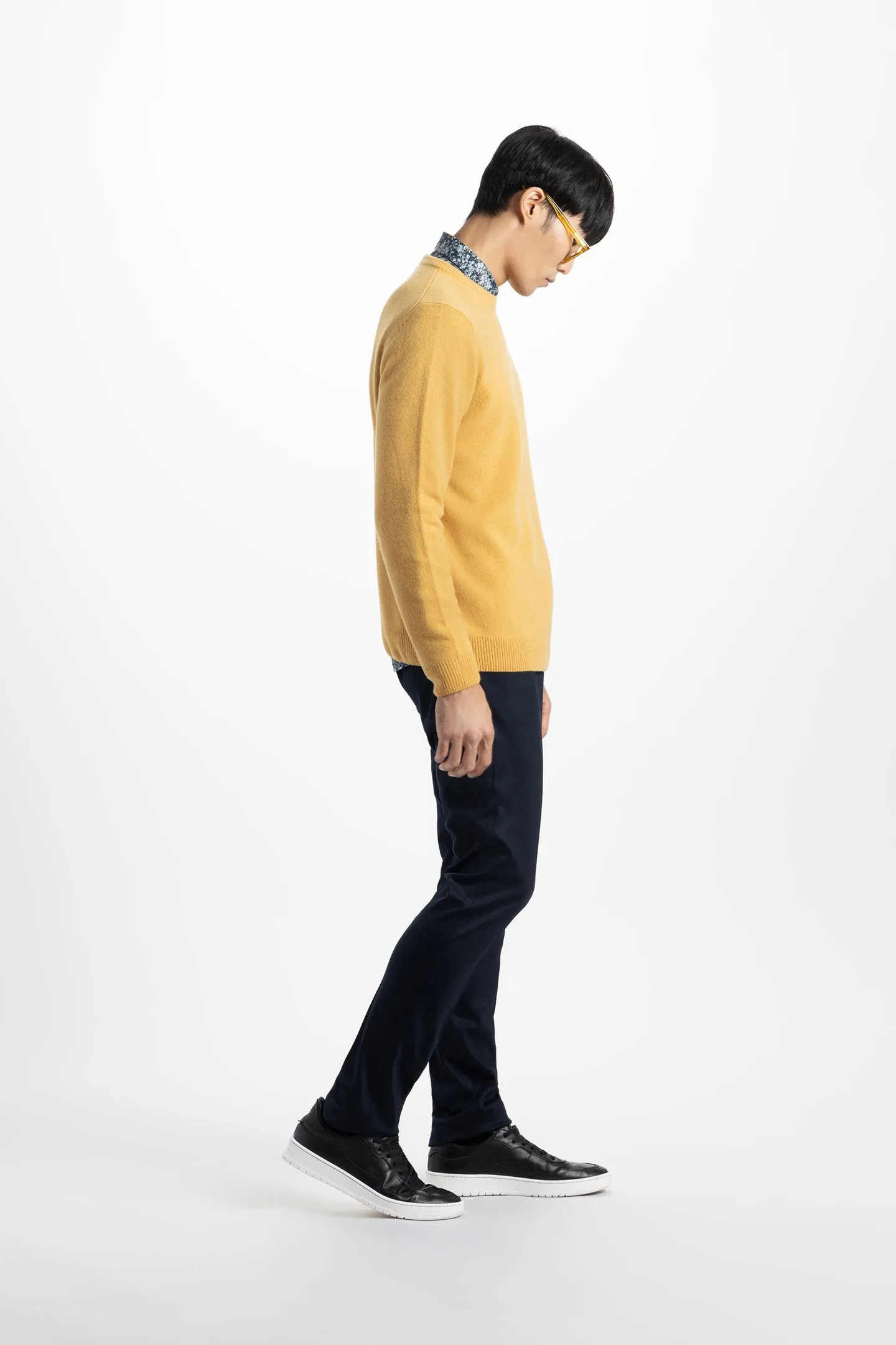 Soft Cloth Crewneck Sweater in Merino Jersey - Gilt Edge Yellow