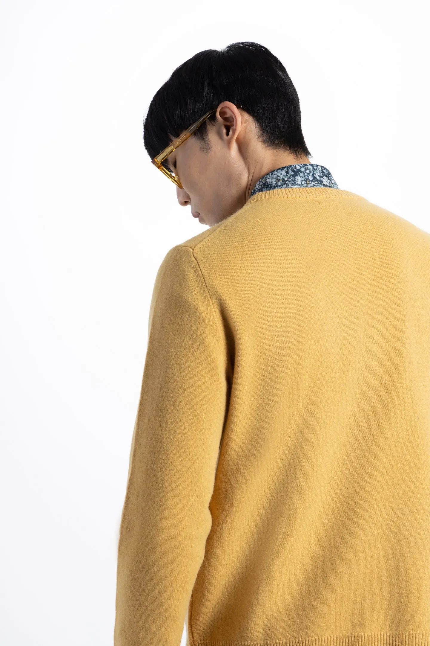 Soft Cloth Crewneck Sweater in Merino Jersey - Gilt Edge Yellow