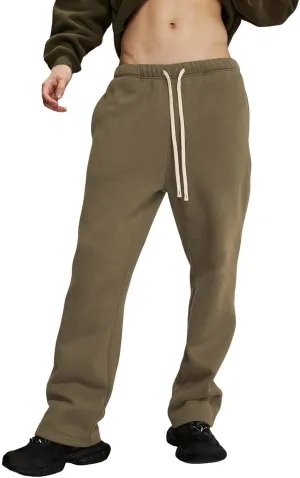 Straight Leg Sweatpants Men Plain Athletic Pants Open Bottom Casual Relaxed Fit Fall Trousers Baggy Gym Track Pants