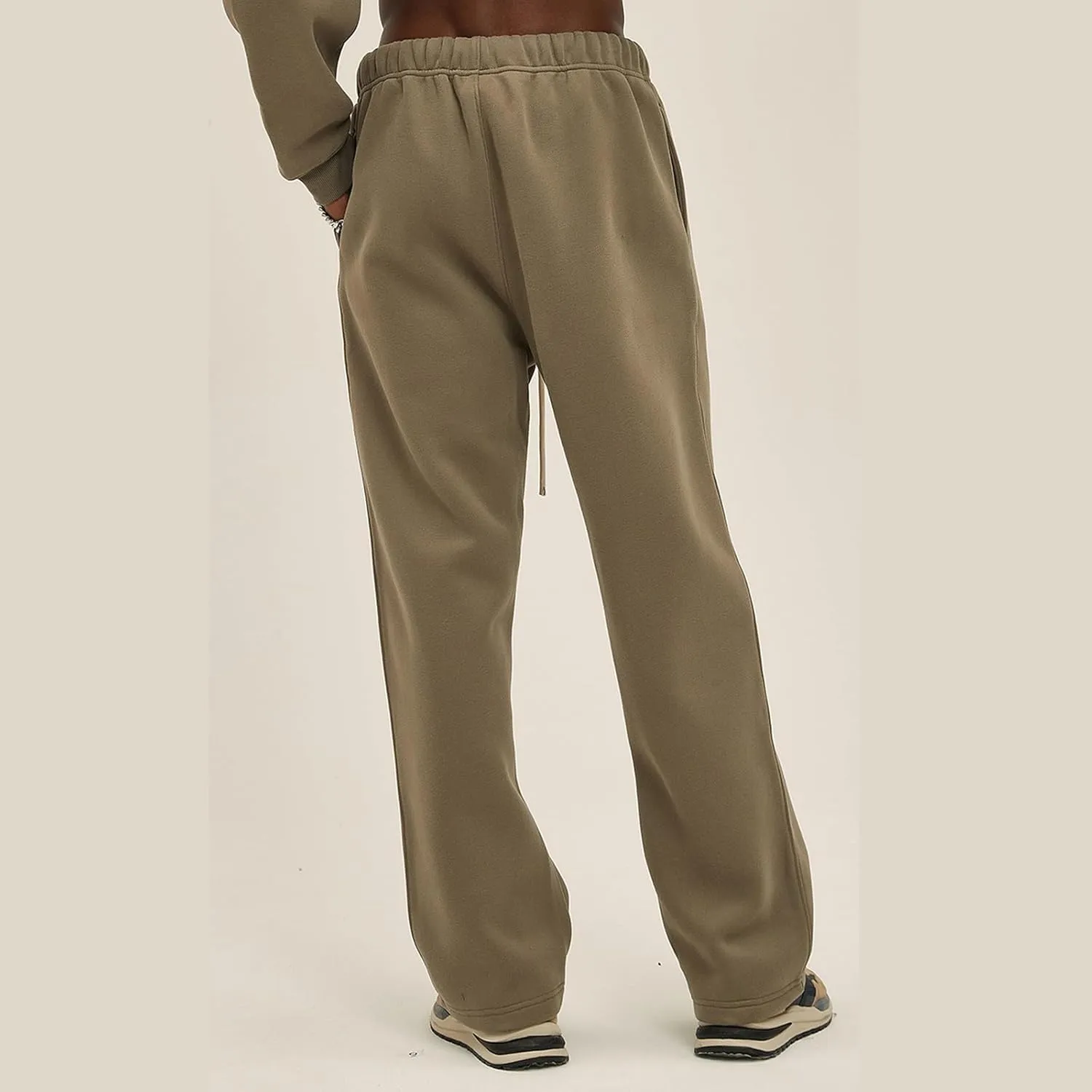 Straight Leg Sweatpants Men Plain Athletic Pants Open Bottom Casual Relaxed Fit Fall Trousers Baggy Gym Track Pants