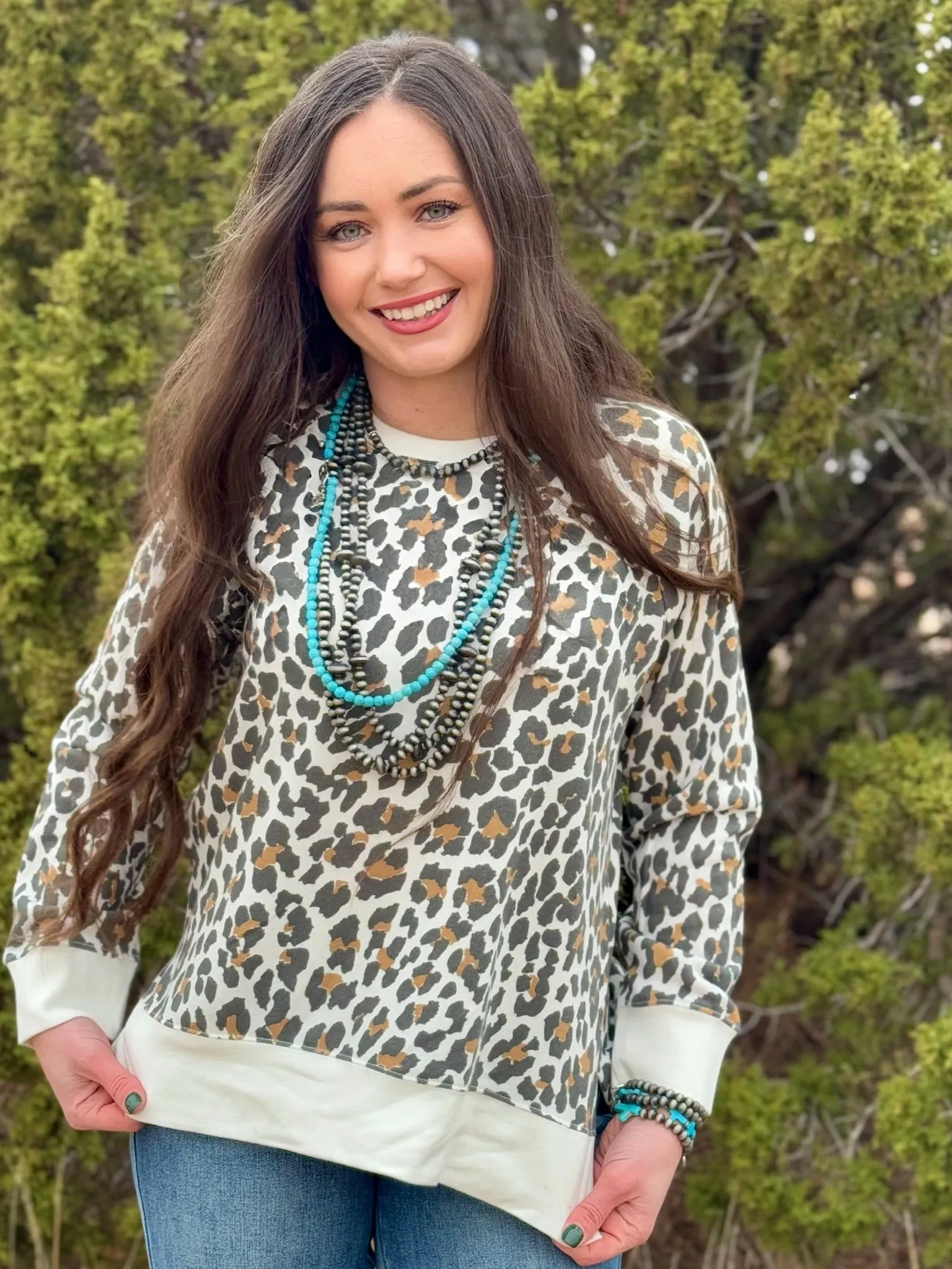 Texas True Threads Mendy Leopard Sweatshirt