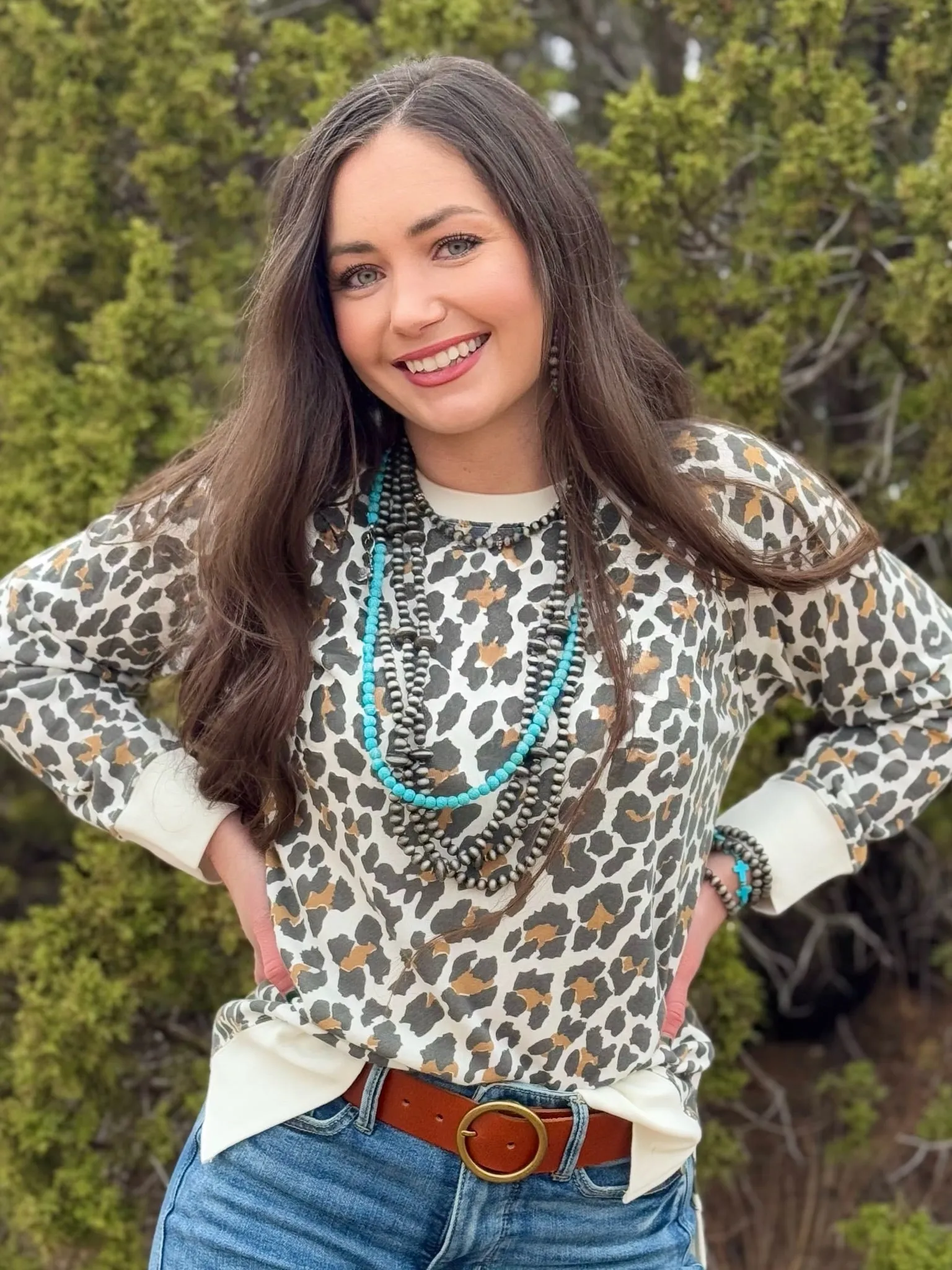 Texas True Threads Mendy Leopard Sweatshirt