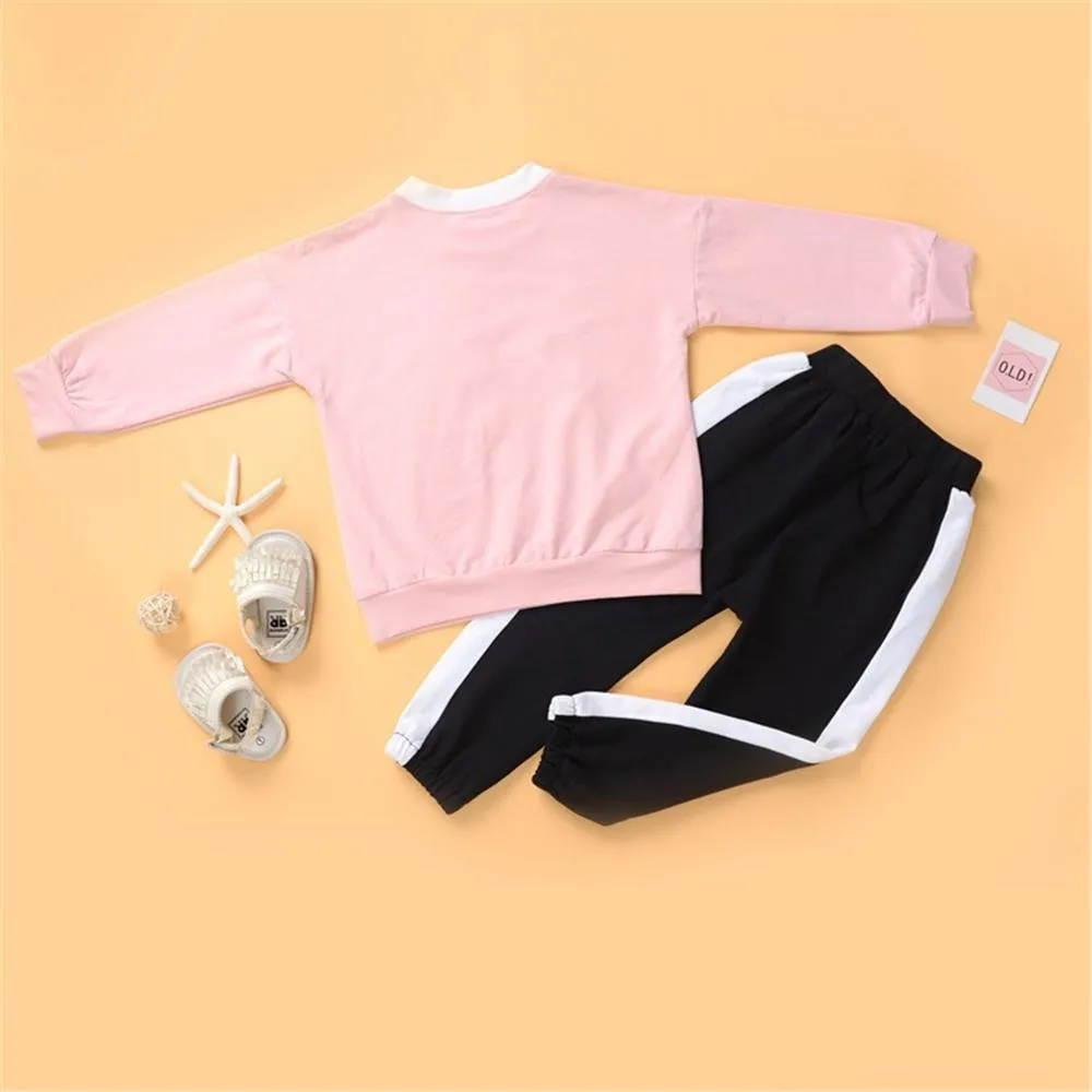 Toddler Girls Cartoon Unicorn Long Sleeve Top & Pants Wholesale Girls
