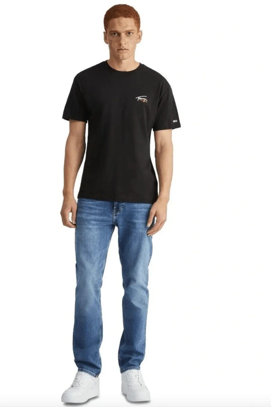 TOMMY JEANS TJM CLASSIC SMALL FLAG TEE - BLACK