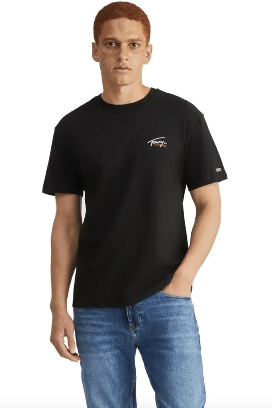 TOMMY JEANS TJM CLASSIC SMALL FLAG TEE - BLACK