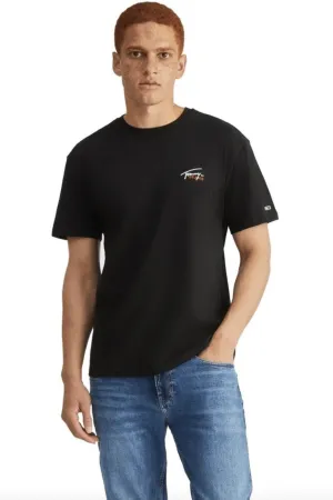 TOMMY JEANS TJM CLASSIC SMALL FLAG TEE - BLACK