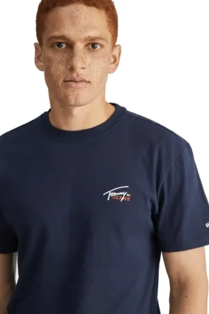 TOMMY JEANS TJM CLASSIC SMALL FLAG TEE - TWILIGHT NAVY