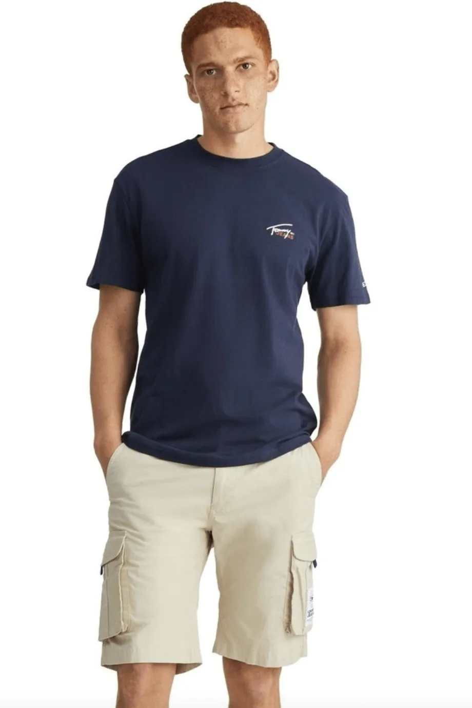 TOMMY JEANS TJM CLASSIC SMALL FLAG TEE - TWILIGHT NAVY