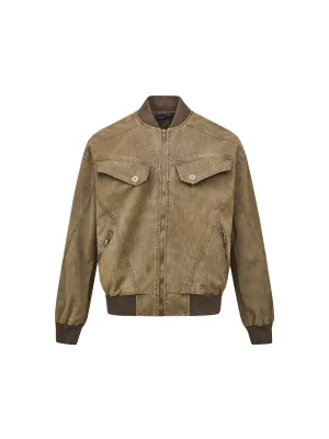 Vintage Layered Deconstructed Zip-up Jacket